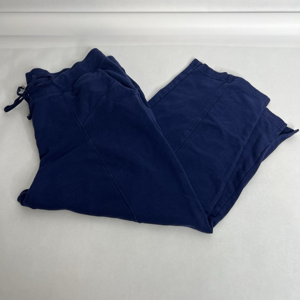 Time and Tru Pants Womens L Navy Capri Pull On Athleisure Lounge Drawstring